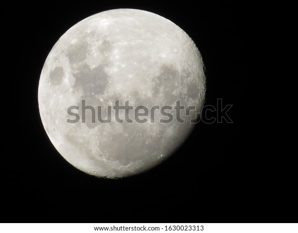 The Moon is an
astronomical body that orbits planet Earth and is Earth's only
permanent natural satellite. It is the fifth-largest natural
satellite in the Solar
System