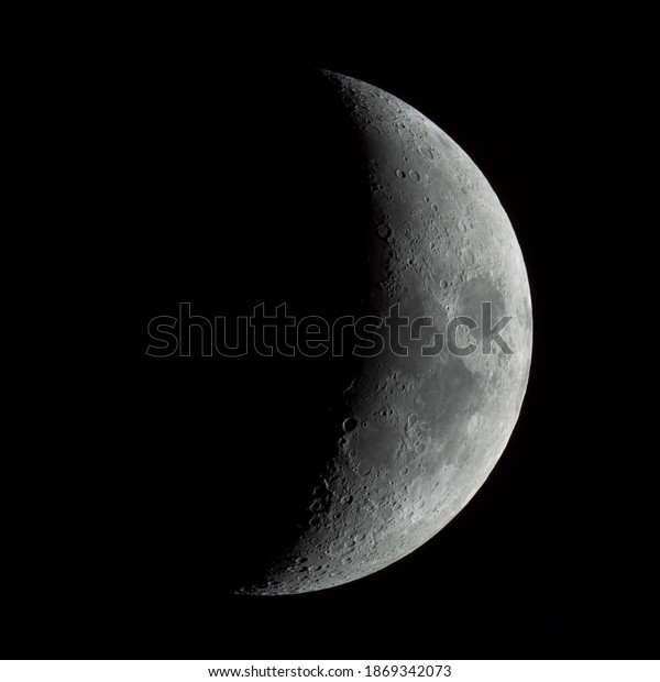 The Moon before first\
quarter