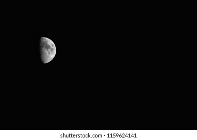 Moon in the black sky