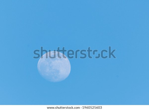 Moon in the blue\
sky