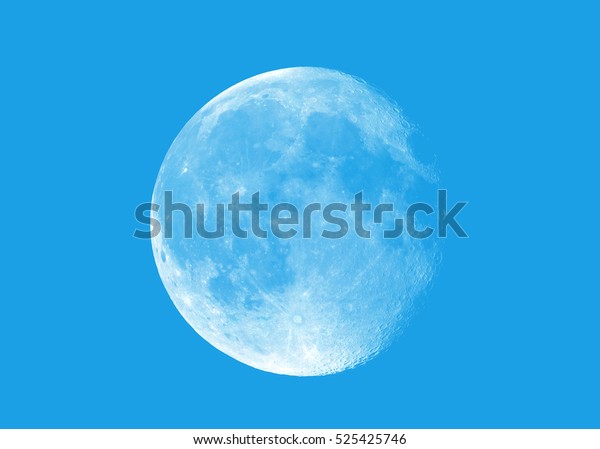 moon in the blue sky  