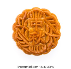 Moon Cake Isolated On White