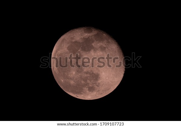 Moon close up on night sky background, surface
moon on black background and not star in sky, moon is planet of
earth in univers