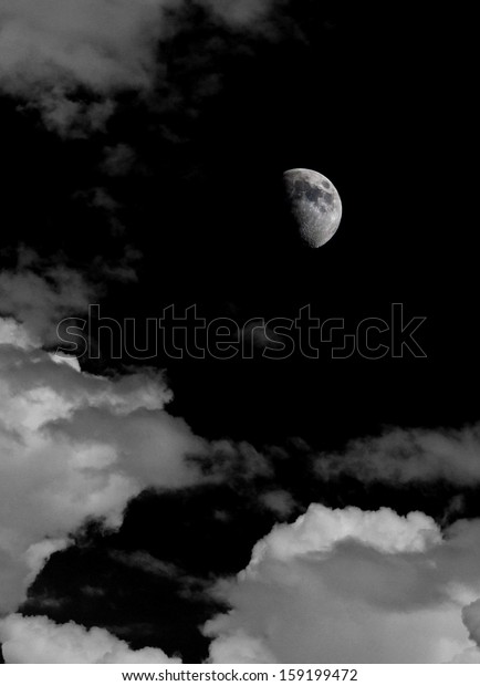 moon with cloud\
background