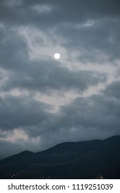 the moon in the clouds
