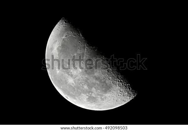 The Moon detailed shot\
taken at 1600mm focal length, entering third quarter, 54 percent\
illumination