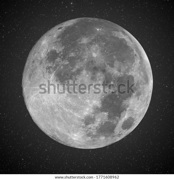 Moon, earth natural satelite in specific phase,\
glowing - against starry\
sky