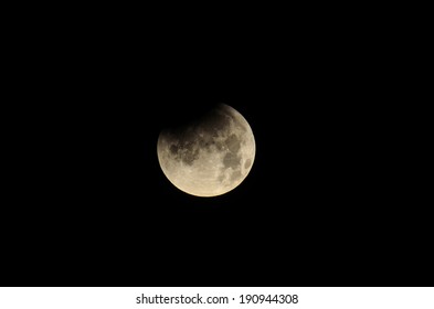 Moon Eclipse Closeup Showing the Details of Lunar Surface.