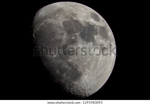 Moon featuring craters and\
seas