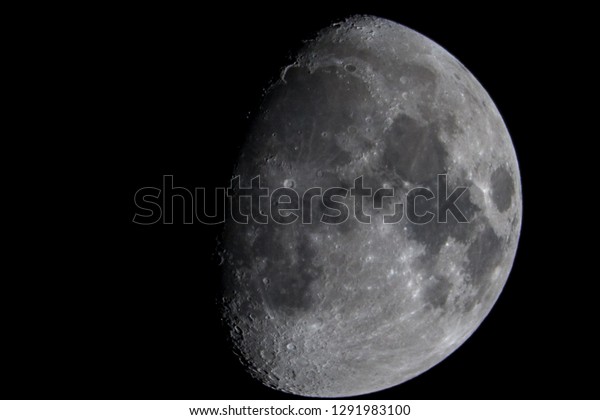 Moon featuring craters and\
seas