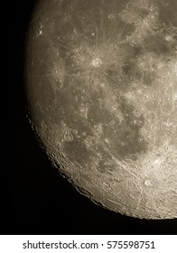 The Moon Focus On Mare Serenitatis And Mare Tranquillitatis Taken Through Telescope