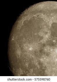 The Moon Focus On Mare Serenitatis And Mare Tranquillitatis Taken Through Telescope