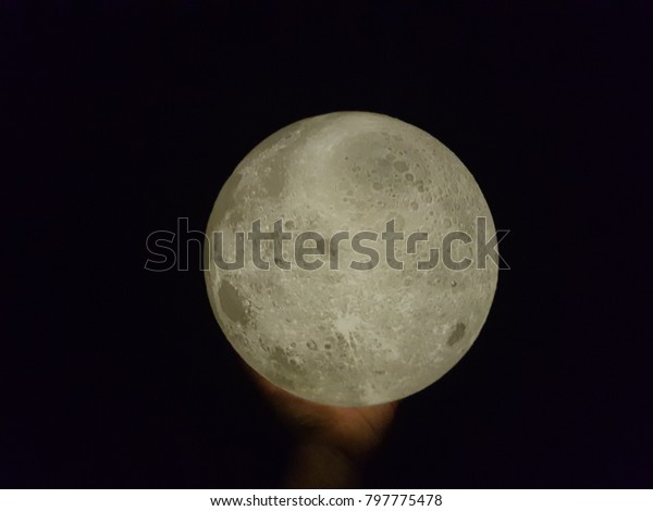 A moon in\
hand