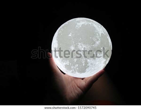 The moon in  hand
blur