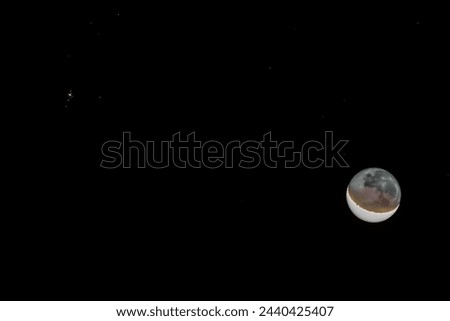 Moon and Jupiter and her moons in a single unfiltered exposure