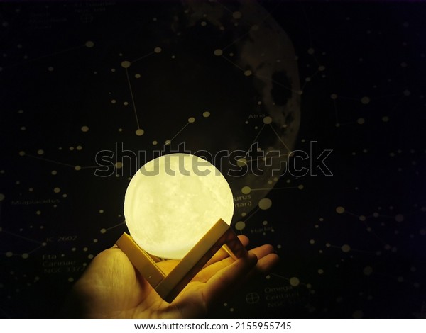 Moon lamp in the\
dark