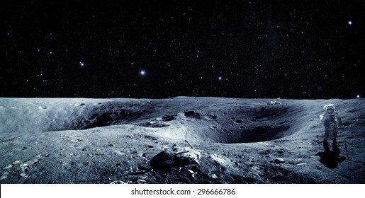 Moon Landing - Elements of this Image Furnished by NASA - Shutterstock ID 296666786
