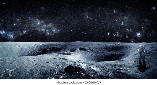 Moon Landing - Elements of this Image Furnished by NASA - Shutterstock ID 296666789