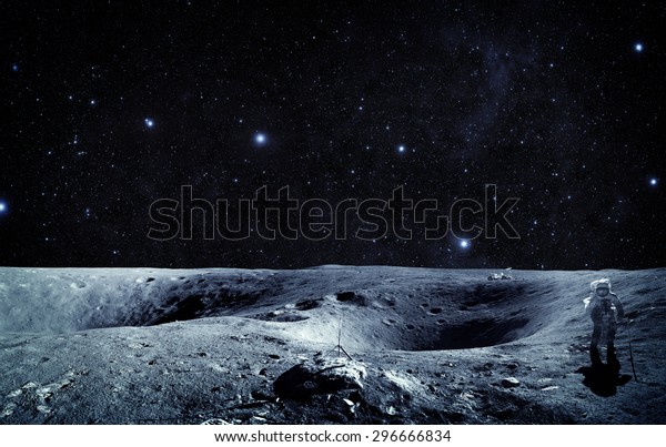 Moon\
Landing - Elements of this Image Furnished by\
NASA