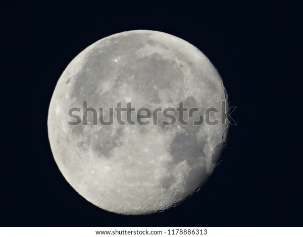 The moon in the night sky, illuminates the earth.\
The craters are clearly visible. The beautiful moon is yellow. A\
real moon on approach, a full moon, a satellite of the earth. Space\
idyll.