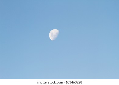 The Moon On A Dusky Daylight Sky.