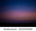 Moon on a evening sky,colour gradient, natural background. 