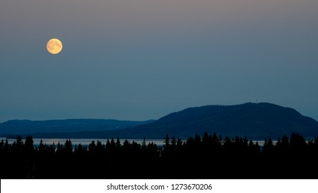 Moon Over Storsjön And Hoverberget