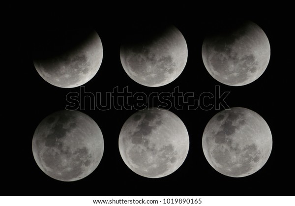 Moon phases in dark\
night