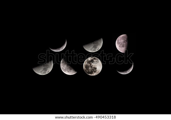 Moon\
phases. Elements of this image furnished by\
NASA