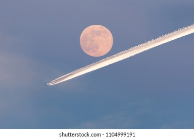 moon and plane