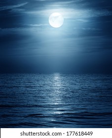 Moon Reflecting In A Sea