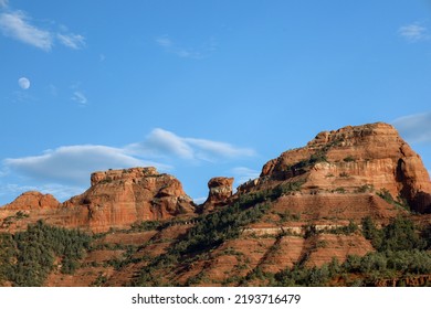 Moon Rise Over Sedona Sunset