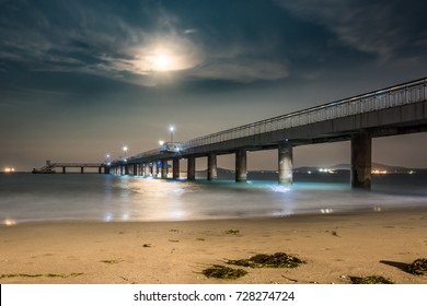 Moon is rising over the Bridge 