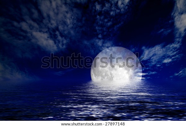 moon and\
sea