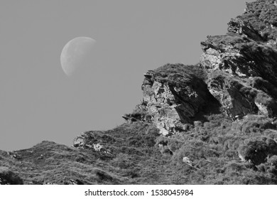 Moon set over the mountain
