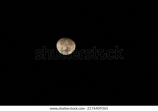 moon in the sky in the dark\
night