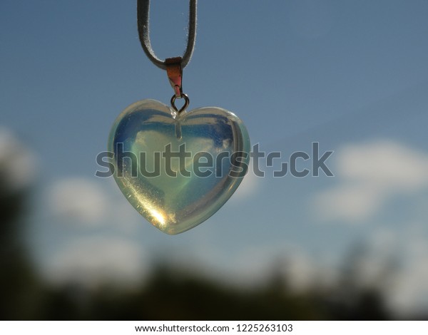 Moon Stone Pendant in a\
Heart Shape
