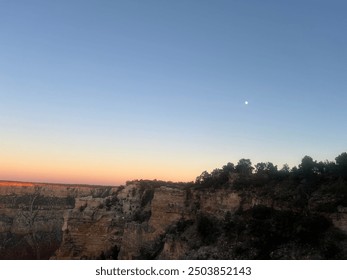 Moon Sunset View at the Grand Canyon in Arizona, United States. - Powered by Shutterstock