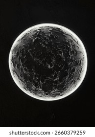 Moon Surface with Backlight on Dark Background