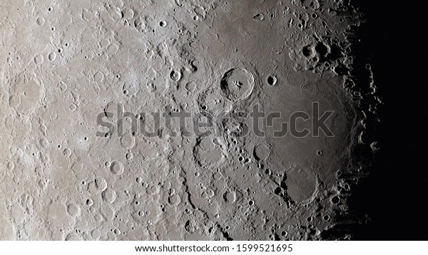 Moon surface close up. Craters and furrows on the\
surface of the earth\'s satellite. (Elements of this image furnished\
by NASA)