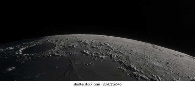 Moon surface in high definition, ultra wide image, high definition, background, wallpaper