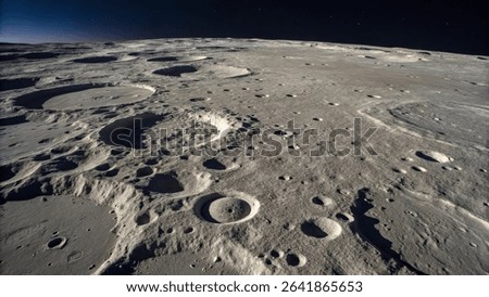 Moon surface with high technology camera