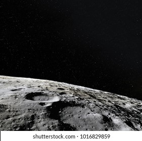 Moon surface  Realistic 3d render moon   space  Space   planet  Satellite  Nebula  Stars  Elements this image furnished by NASA 
