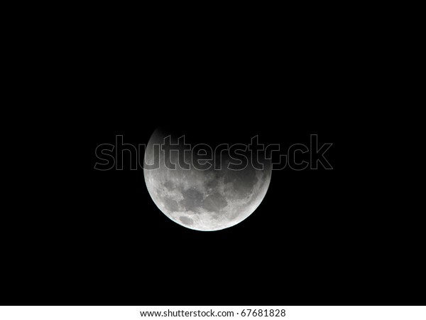moon, total Lunar eclipse as seen from Utila,\
Honduras . December 2010