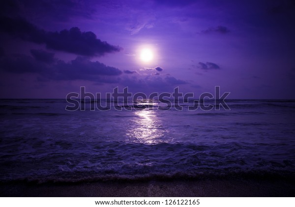 Moon under\
ocean