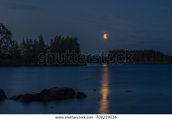 Moon in the\
water