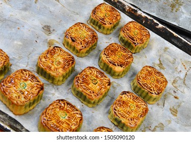 Mooncake, a seasonal pastry eaten during the Mid-Autumn festival in the lunar calendar in China and East Asia