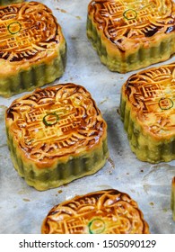 Mooncake, a seasonal pastry eaten during the Mid-Autumn festival in the lunar calendar in China and East Asia