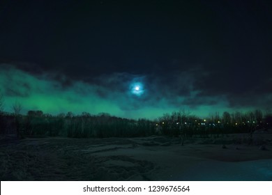 Moonlit snowy landscape - Powered by Shutterstock