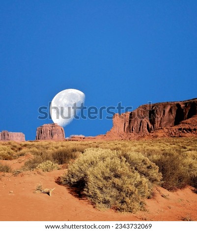 Moonrise Monument Valley north east Arizona Navajo Nation USA